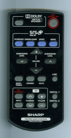 SHARP RRMCGA251AWSA Genuine OEM original Remote