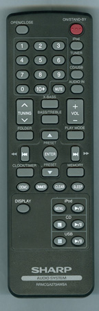 SHARP RRMCGA273AWSA Genuine OEM original Remote