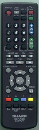 SHARP RRMCGA717WJPA GA717WJPA Genuine OEM original Remote
