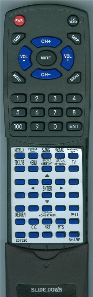 SHARP 237320 W9HBRCB0006 replacement Redi Remote