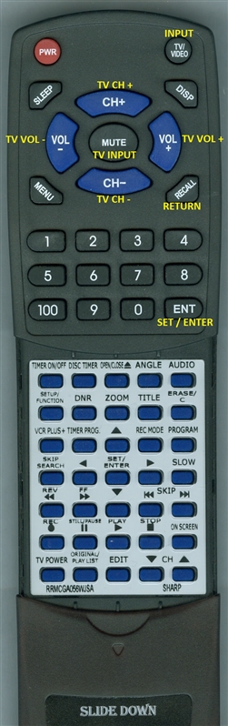 SHARP RRMCGA056WJSA replacement Redi Remote