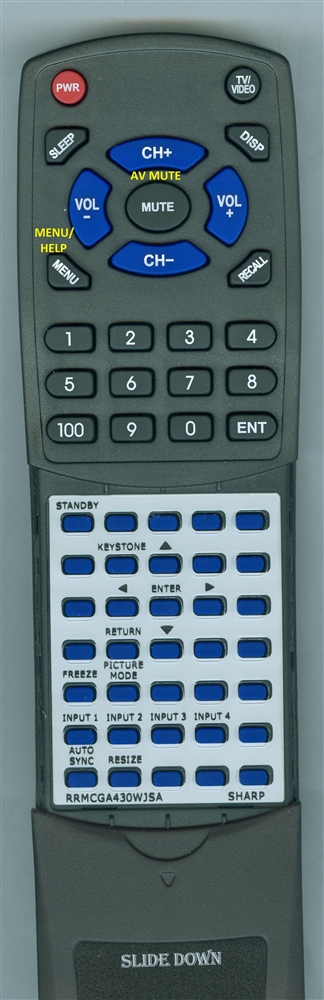 SHARP RRMCGA430WJSA replacement Redi Remote