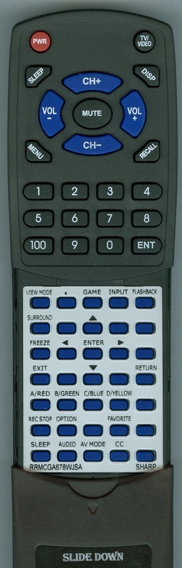 SHARP RRMCGA678WJSA GA678WJSA replacement Redi Remote