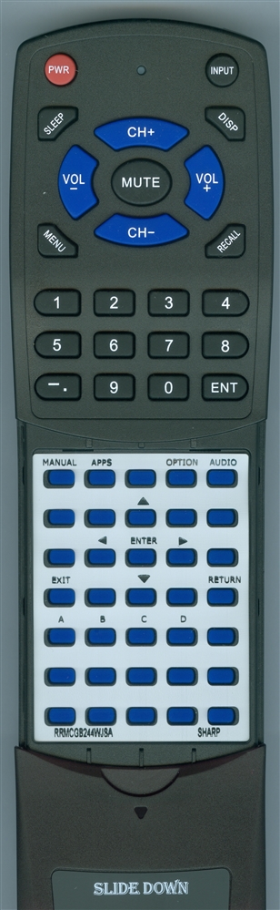 SHARP RRMCGB244WJSA GB244WJSA replacement Redi Remote