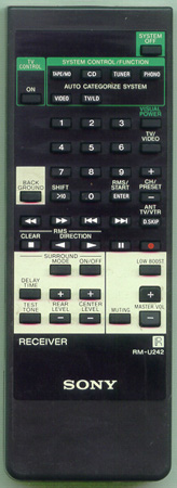 SONY 1-467-636-11 RMU242 Genuine  OEM original Remote