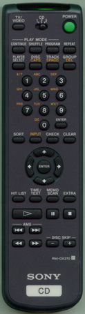 SONY 1-473-808-11 RMDX270 Genuine  OEM original Remote