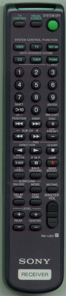 SONY 1-475-136-11 RMU301 Refurbished Genuine OEM Original Remote
