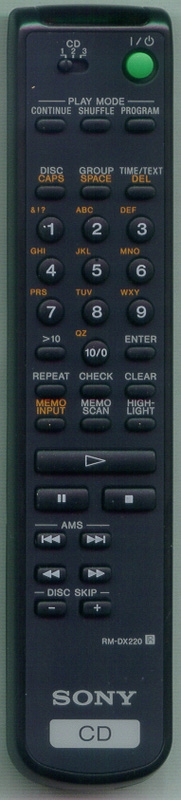 SONY 1-475-654-11 RMDX220 Refurbished Genuine OEM Original Remote