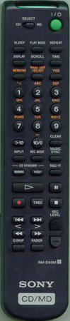 SONY 1-476-045-11 RMD43M Genuine  OEM original Remote