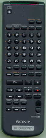 SONY 1-476-255-11 RMCW1 Genuine  OEM original Remote