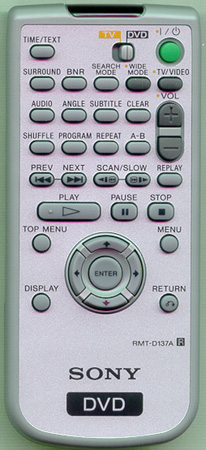 SONY 1-476-887-11 RMTD137A Genuine  OEM original Remote