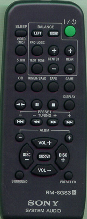 SONY 1-477-224-11 RMSGS3 Genuine  OEM original Remote
