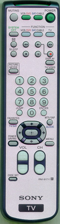 SONY 1-478-146-11 RM917Y Genuine OEM original Remote
