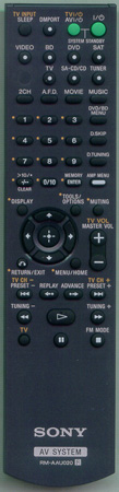 SONY 1-480-585-11 RMAAU020 Genuine  OEM original Remote