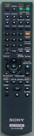 SONY 1-480-586-11 RM-AAU022 Genuine OEM original Remote