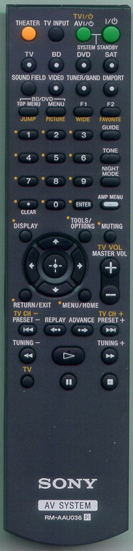 SONY 1-480-657-11 RMAAU036 Refurbished Genuine OEM Original Remote