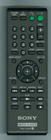 SONY 1-487-541-11 RMTD300 Genuine OEM original Remote