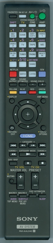 SONY 1-489-752-11 RM-AAL040 Genuine OEM original Remote