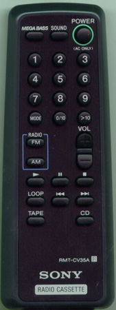 SONY 8-917-626-90 RMTCV35A Genuine  OEM original Remote