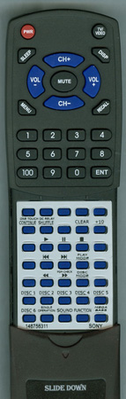 SONY 1-467-563-11 RMTC610 replacement Redi Remote