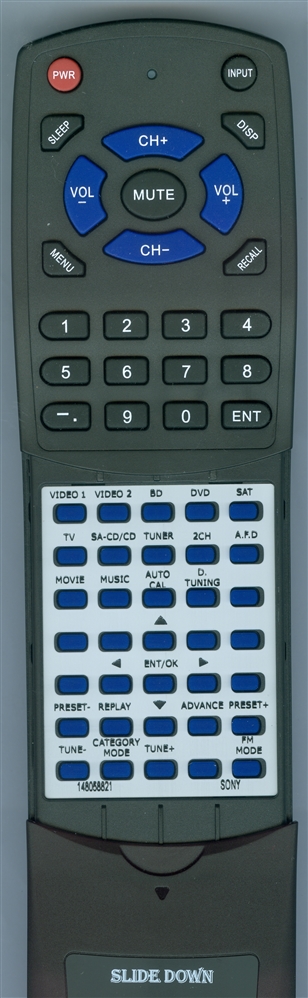 SONY 1-480-588-21 RMAAU021 replacement Redi Remote