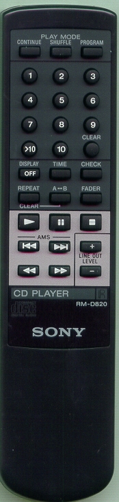SONY 1-473-125-11 RM-D820 Genuine OEM original Remote