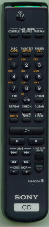 SONY 1-475-680-11 RMDC80 Genuine OEM original Remote
