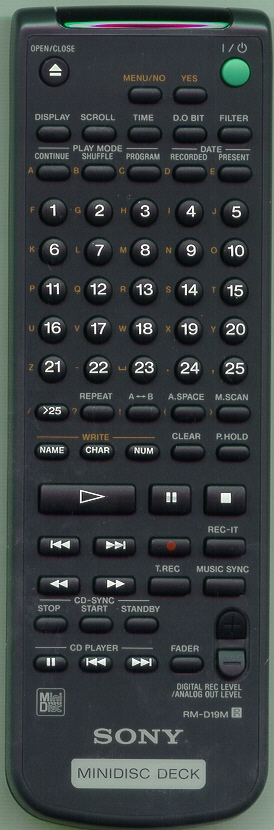 SONY 1-475-775-11 RM-D19M Genuine OEM original Remote
