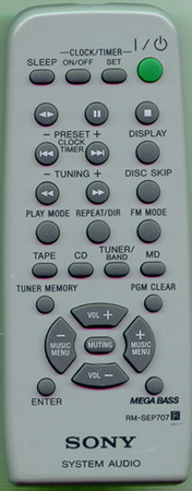 SONY 1-477-185-11 RM-SEP707 Genuine OEM original Remote