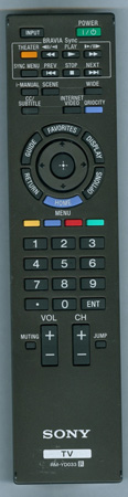 SONY 1-487-767-12 RM-YD033 Genuine OEM Original Remote