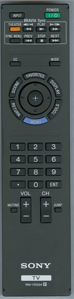 SONY 1-487-830-11 RM-YD034 Refurbished Genuine OEM Original Remote