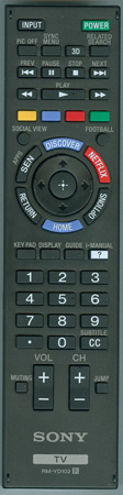 SONY 1-492-766-11 RM-YD102 Genuine OEM original Remote