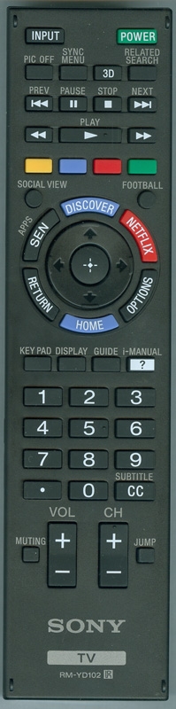 SONY 1-492-766-11 RM-YD102 Refurbished Genuine OEM Original Remote