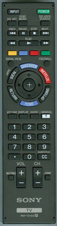 SONY 1-492-767-11 RM-YD103 Genuine OEM original Remote