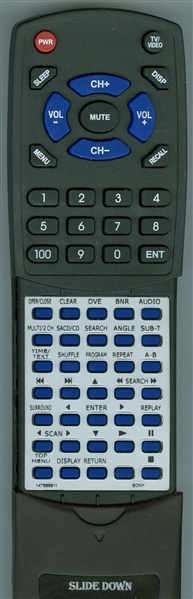 SONY 1-476-889-11 RMT-D131A replacement Redi Remote