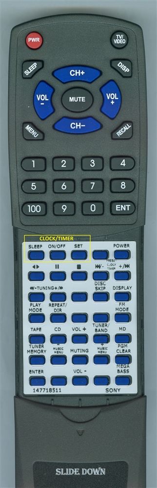 SONY 1-477-185-11 RM-SEP707 replacement Redi Remote