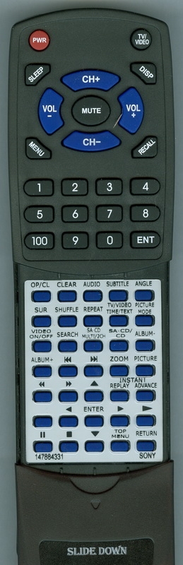 SONY 1-478-843-31 RM-TD172A replacement Redi Remote
