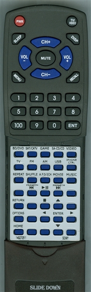 SONY 1-492-705-11 RM-AAU190 replacement Redi Remote