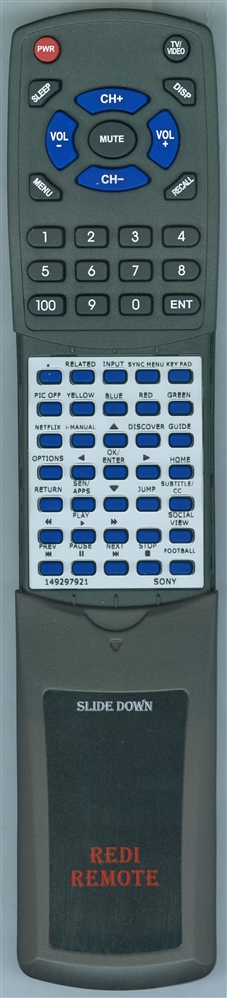 SONY 1-492-979-21 RMT-TX101U replacement Redi Remote