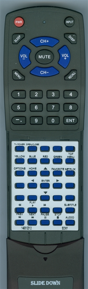 SONY 1-493-123-12 RMT-VB201U replacement Redi Remote