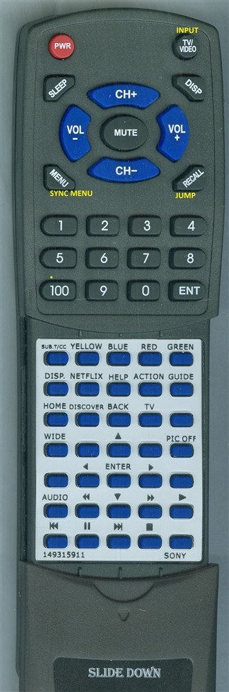 SONY 1-493-159-11 RMT-TX200U replacement Redi Remote