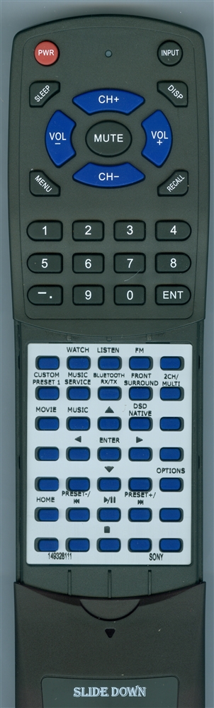 SONY 1-493-281-11 RMT-AA320U replacement Redi Remote