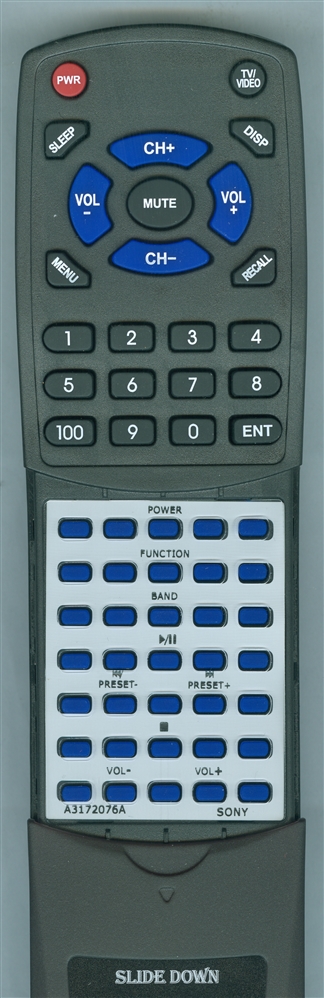 SONY A-3172-076-A RMTCE95A - BLACK replacement Redi Remote