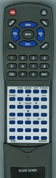 SUPERSONIC SC193A SILVER replacement Redi Remote