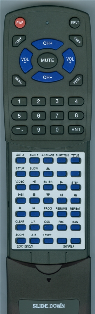 SYLVANIA SDVD1041CV2 replacement Redi Remote
