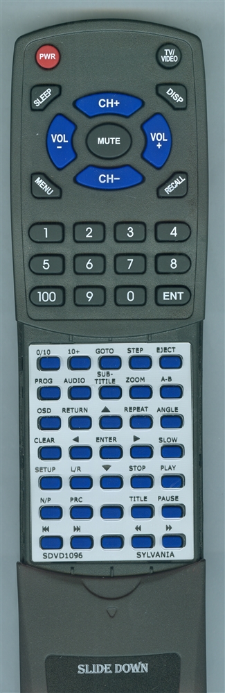 SYLVANIA SDVD1096 replacement Redi Remote