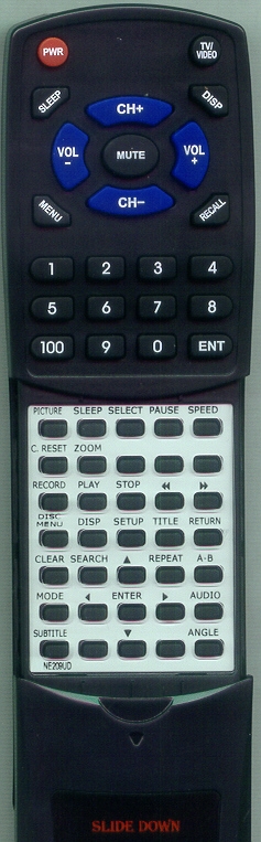SYMPHONIC NE209UD replacement Redi Remote