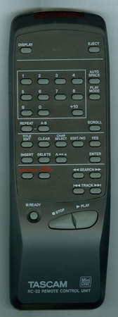 TASCAM 3E0103100B RC-32 Genuine OEM original Remote