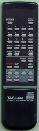 TASCAM 3E0123700A RC-RW700 Genuine OEM original Remote