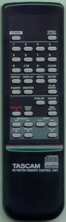 TASCAM 3E0123700B RC-RW700 Genuine OEM original Remote